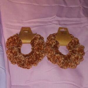 Handmade Brown Scrunchie Set